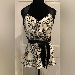 WHBM silk halter top with boning
